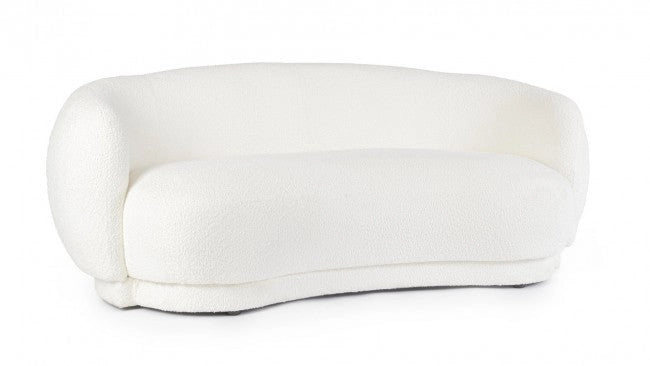 Divano 2 Posti 191x93x73 cm Tecla in Bouclè Bianco