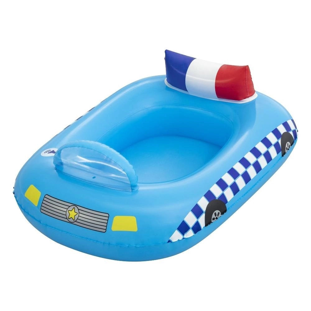 Trade Shop - Barchetta Auto Della Polizia Azzurro Con Altoparlante Incorporato 97x74cm 34153 -