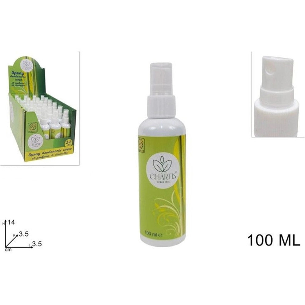 Trade Shop - Set 24pz Spray Deodorante Corpo Profumato Alla Citronella 100 Ml Antizanzare 639627a -