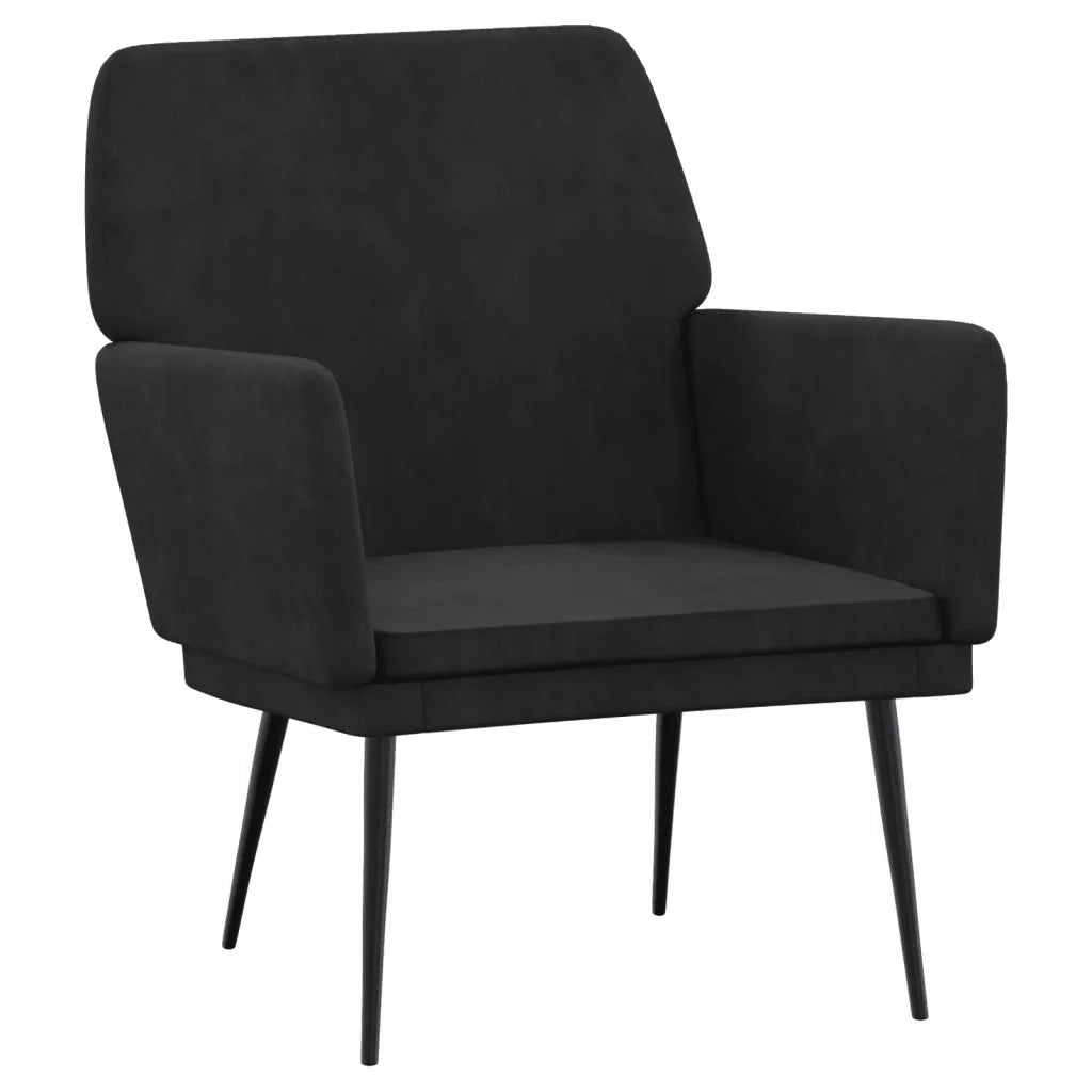 Divano Sedia-Poltrona Nera 62x79x79 cm Velluto 986761
