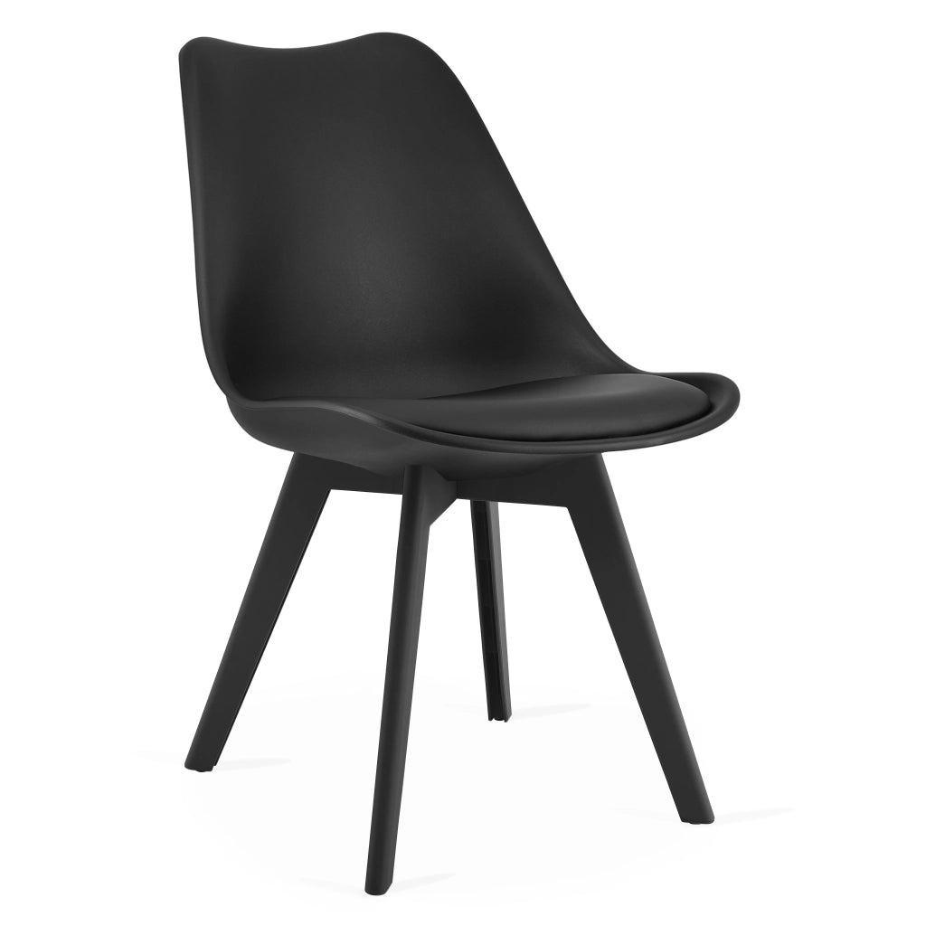 Sedia VALORA RIXK - Design ergonomico nero per soggiorno x4