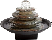 Tavolo da Interno Zen Cascata Feng Shui Cascata Acquatica con Illuminazione LED Rotante 20cm