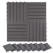 Piastrella per Decking 20 pz Grigio 30 x 30 cm Legno di Acacia CFW2147452
