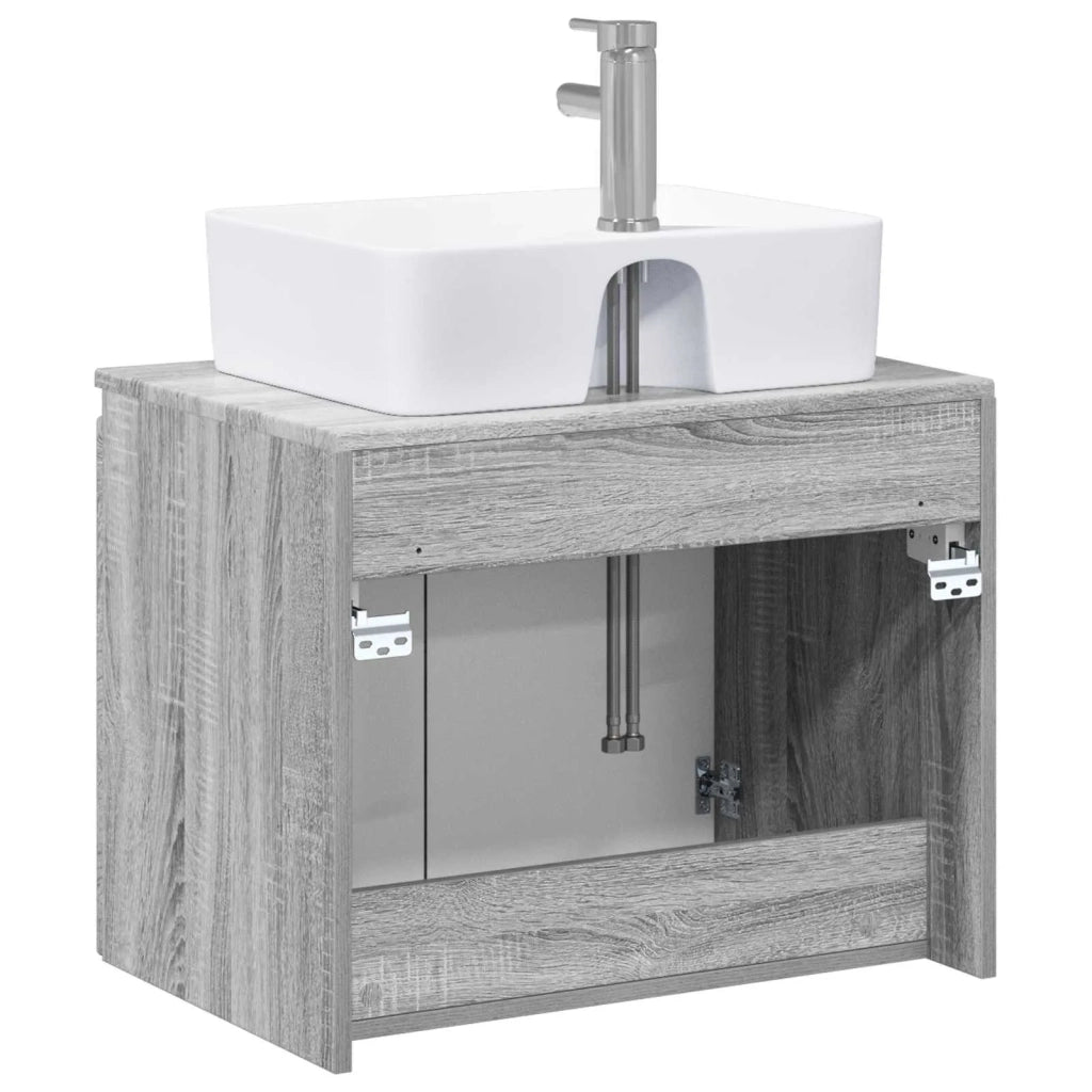 Set di mobili per il bagno Sonoma grigio Legno ingegnerizzato 3404326