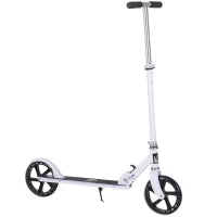 Monopattino Pieghevole Con Manubrio Regolabile Su 4 Livelli, Sistema Di Frenata Posteriore, Per Bambino Adolescente Peso Max. 100KG, 88L x 37P x 75-100H cm, Bianco