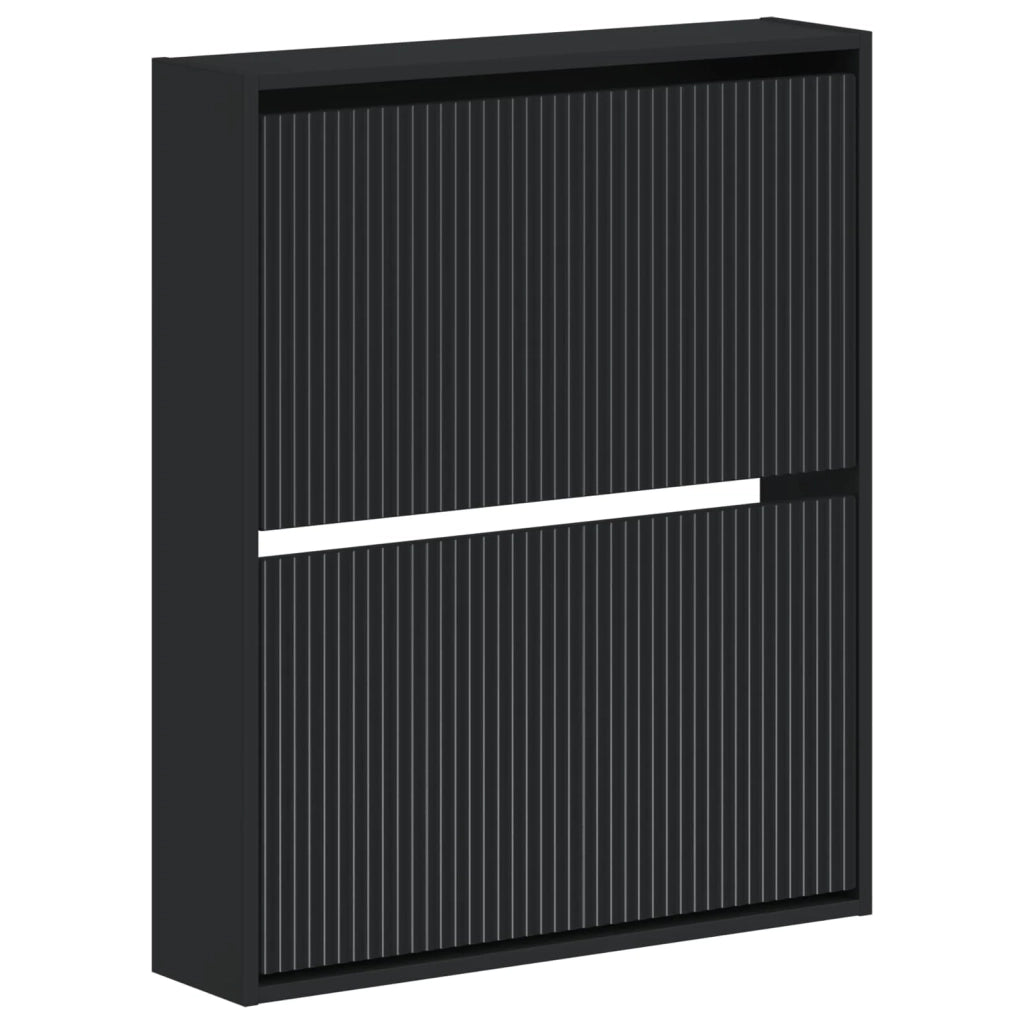 Mobiletto per Scarpe da Muro ARNHEM 71 x 17 x 86 cm Nero 896636