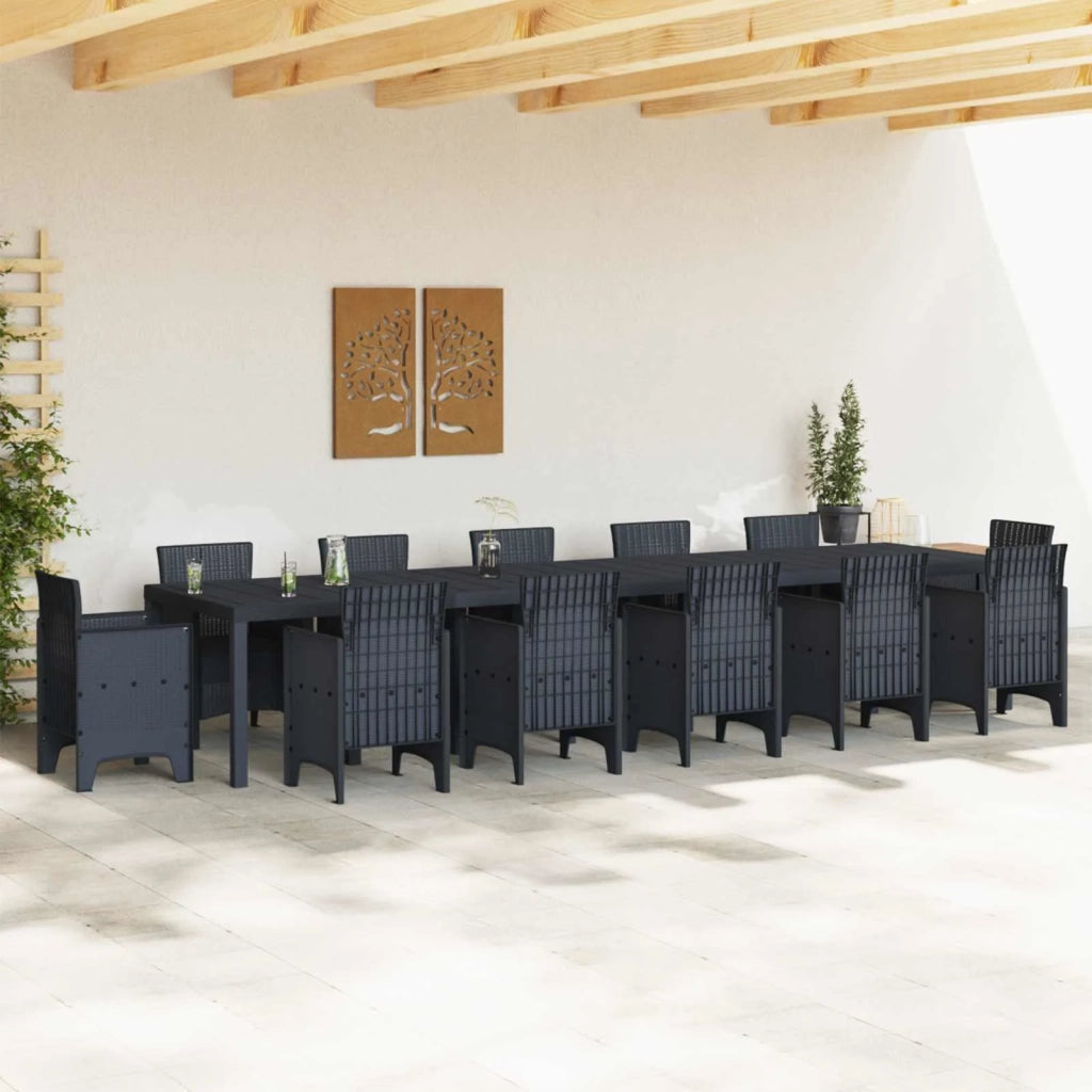 Tavolo da Giardino Antracite 400 x 100 x 73 cm polyrattan 3378528