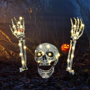 Decorazione - Halloween Esterno Stendardo di Skeletto - Giardino Cimitero - Camicione con 3 m Luminarie - Skeletto Giardino Prato Decorazioni di Festa