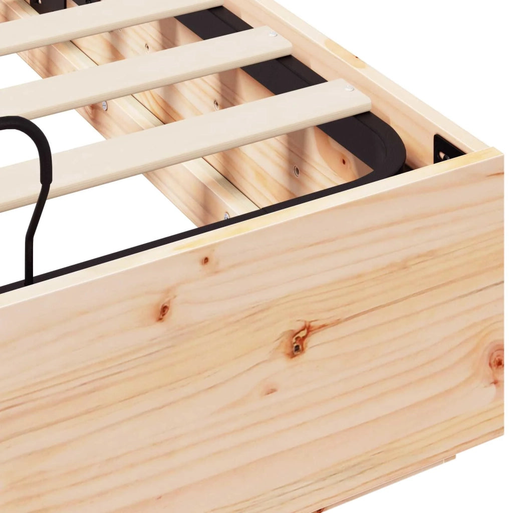 Letto ottomano Naturale 140 x 200 cm Legno di pino massiccio