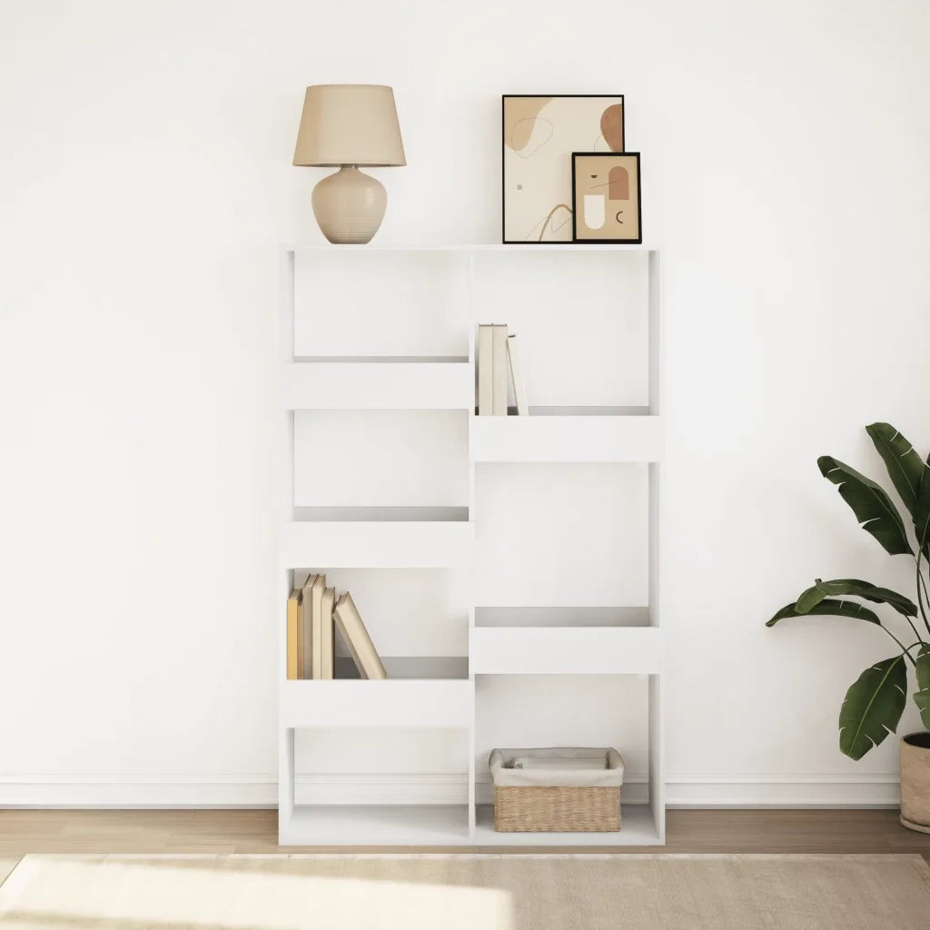 Libreria-Scaffale per Libri-Mobile di Stoccaggio Bianca 100x33x155,5 cm in Legno Multistrato