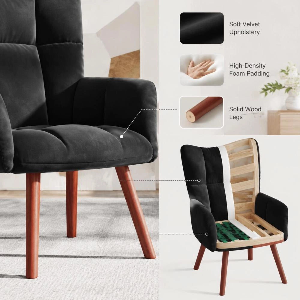 Black Velvet Recliner