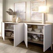Madia Chanute, Credenza 2 Ripiani, 40x184x78h cm Bianco