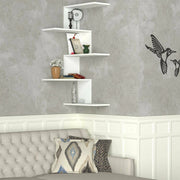 Mensola Beatriz, Scaffale, Ripiano a muro, Scaffalatura multiuso, 52x30h109 cm, Bianco