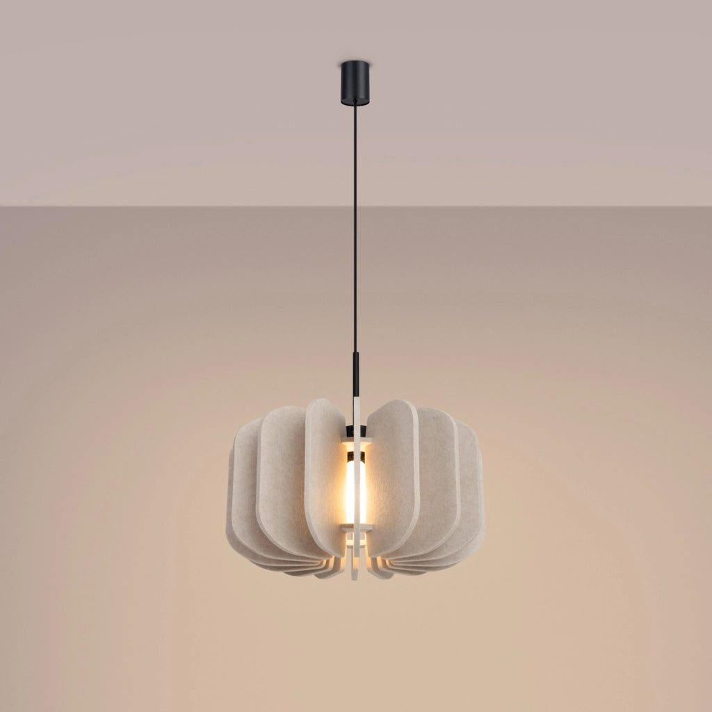 Lampada sospesa BARDEO moderna feltro beige Ø45cm E27