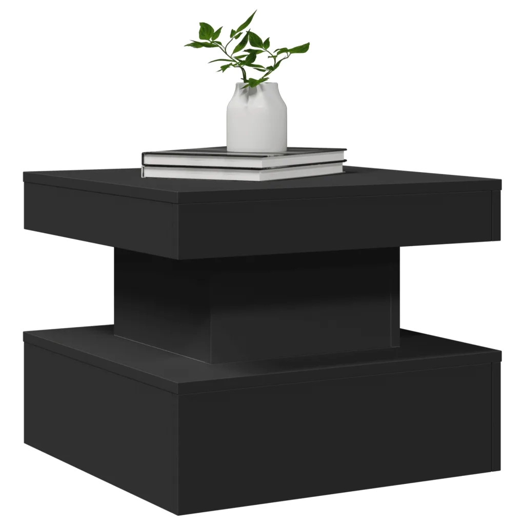 Tavolino da Salotto con Luci LED Nero 50x50x40 cm 839841