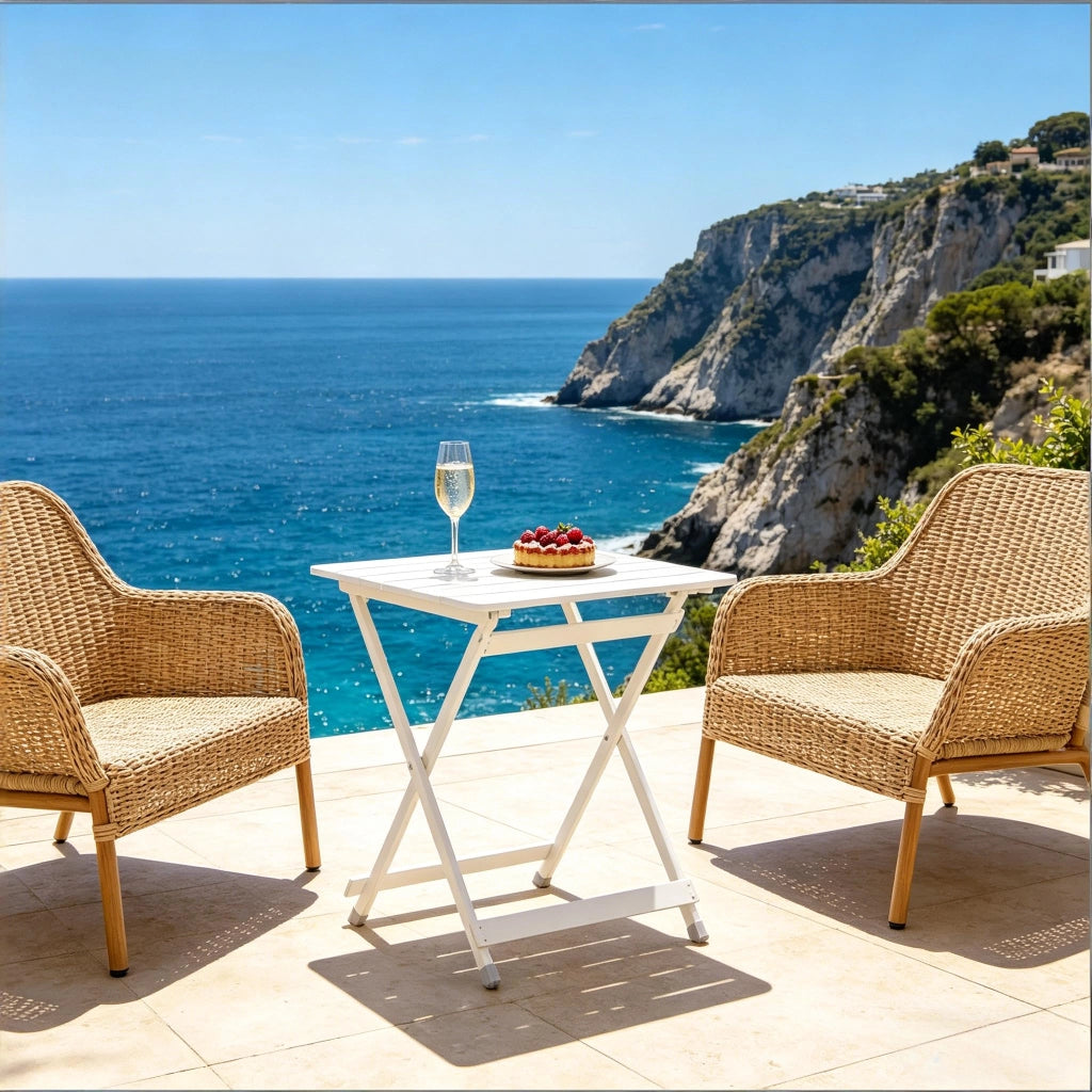 Tavolo da campeggio pieghevole in alluminio 50,5 x 46,5 x 60 cm, portatile e con piedini antiscivolo
