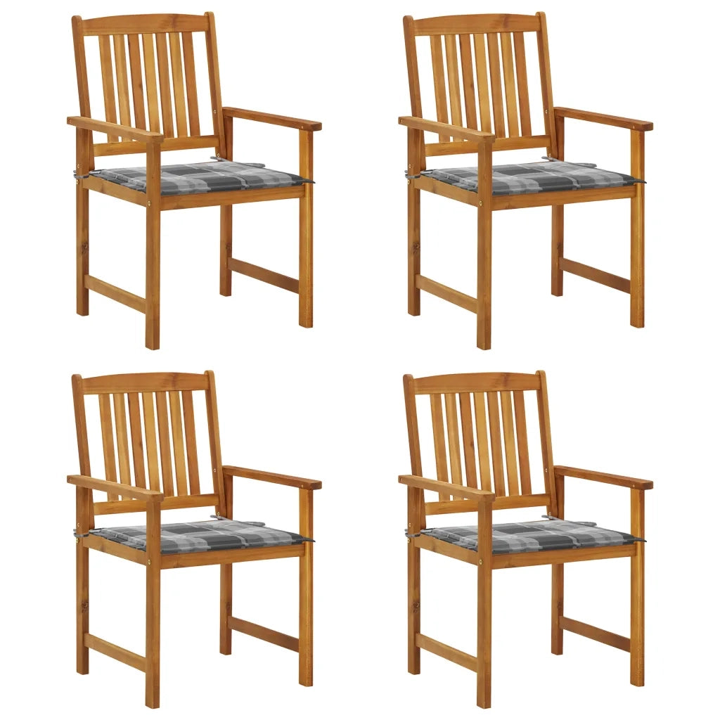 Sedie da Giardino con Cuscini 4 pz in Massello di Acacia cod mxl 25507