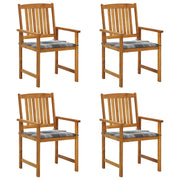 Sedie da Giardino con Cuscini 4 pz in Massello di Acacia cod mxl 25507