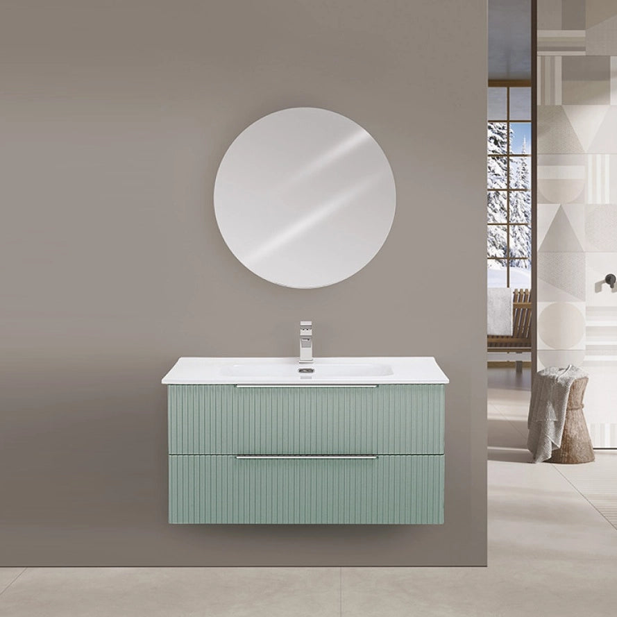 MOBILE BAGNO BURANO 100CM VERDE CANNETTATO