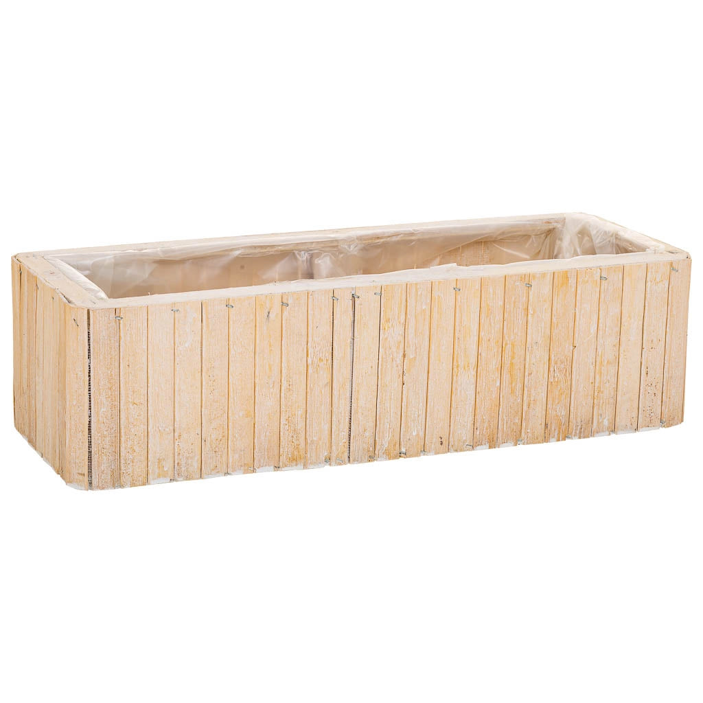 Cesto rettangolare in legno marrone 40,5x14,5x11h