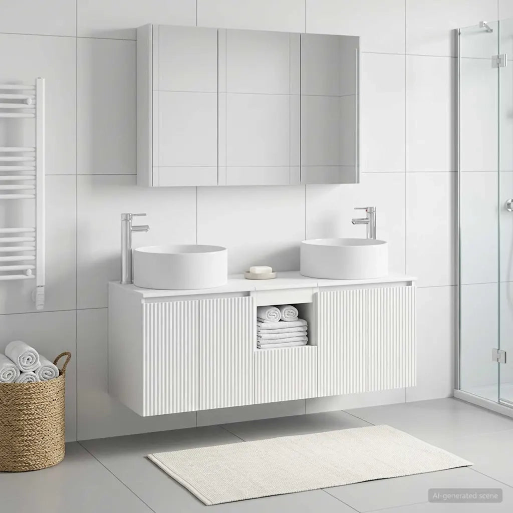 Set di Armadi da Bagno 4 pcs Bianco 103,5 x 15,5 x 70 cm 3406583