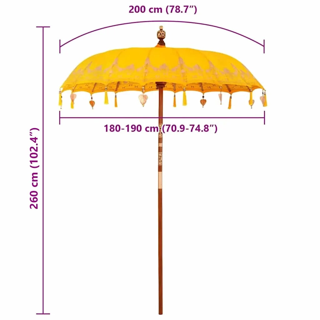 vidaXL Parasol Balinese Giallo (180-190) x 260 cm