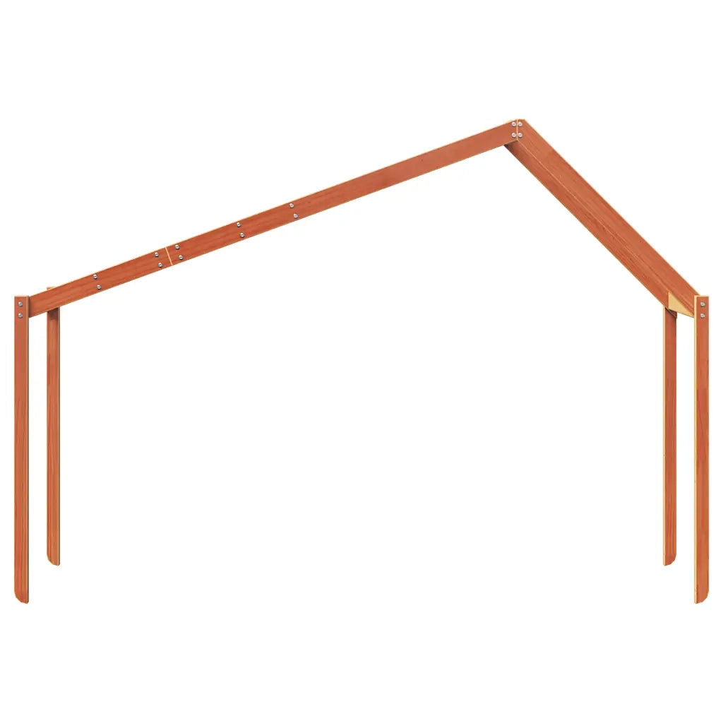 Tetto Letto Bambini Marrone Cera 213x85,5x144,5cm Massello Pino