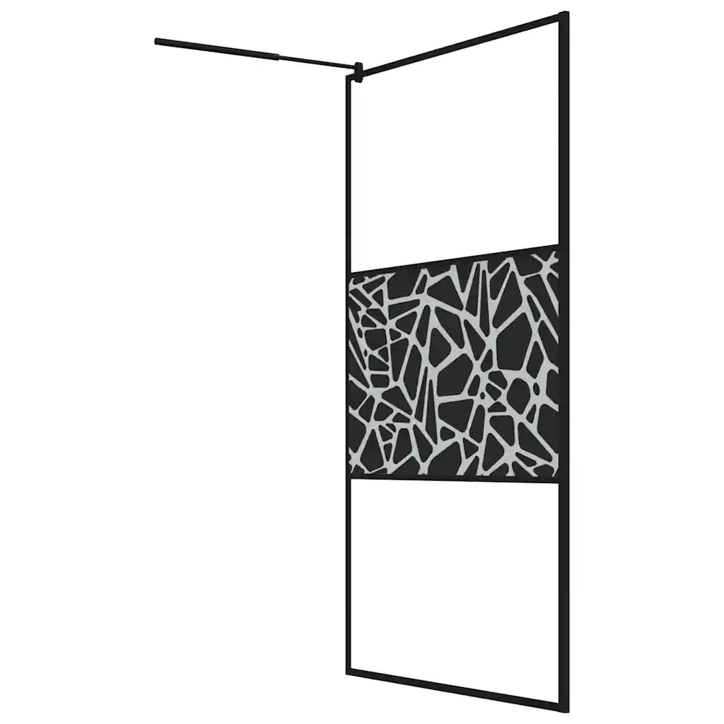 Parete Doccia Walk in 115x195 cm Vetro ESG e Design Pietre Nero CFW5546882