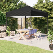 Tenda per Feste Pieghevole-Tenda Gazebo Nera 3x3 m