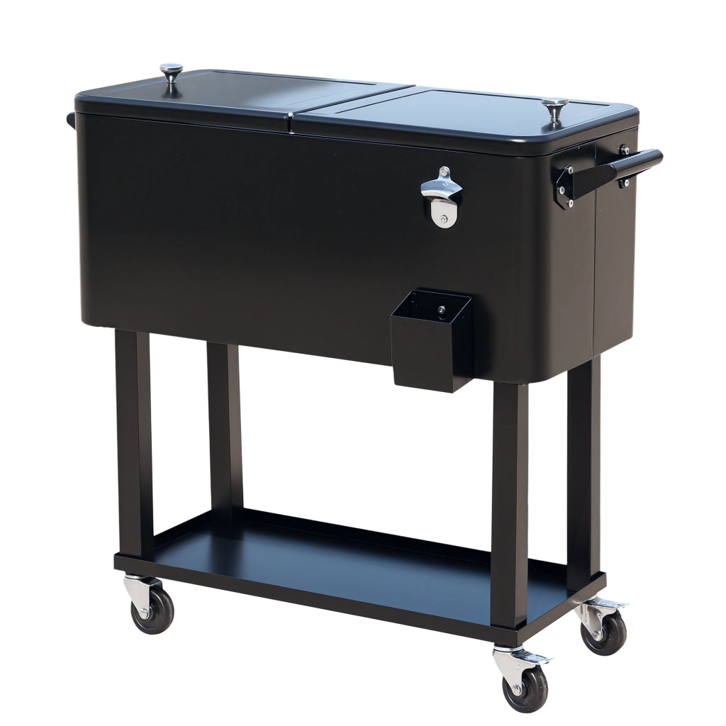 Carrello Frigo per Bevande con Ruote ¨C zephmum ¨C Nero 75.7L