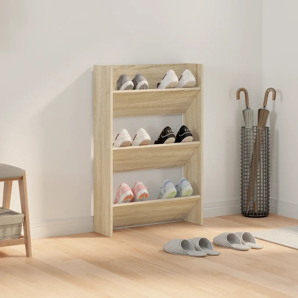 Scarpiera a Muro Rovere Sonoma 60x18x90 cm in Truciolato cod mxl 48885