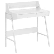 Scrivania da Ufficio in Legno Chiaro e Nero 77 x 46 cm Scaffale 2 Cassetti Scandinavo