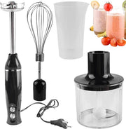 Mixer a stafo 4 in 1 - stafo in acciaio inossidabile - hand blender 500 W - elettrodomestico per preparazione di cibi per bambini e smoothie - nero