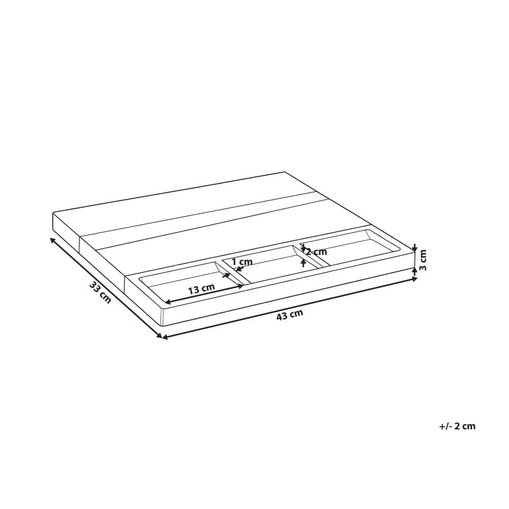 Tagliere in legno di acacia marrone con scomparti di separazione  Accessori da cucina