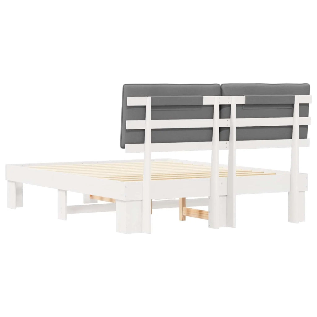 Letto con Testiera Rivestita Grigio chiaro 150 x 200 cm