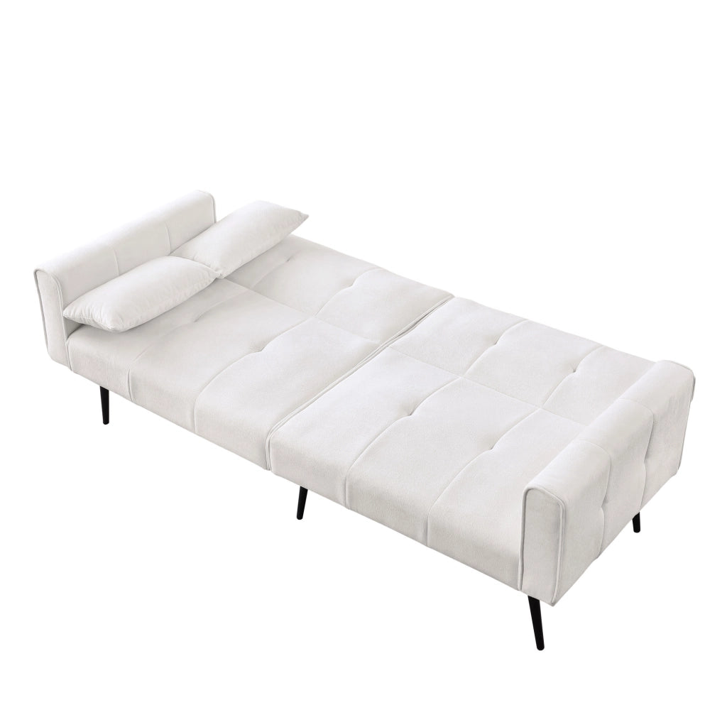 Divano letto 175x71x71 cm facile da montare in tessuto beige