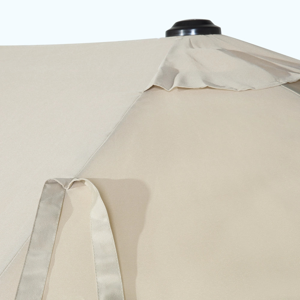 Ombrellone da giardino in tessuto beige alluminio 247 cm resistente agli agenti atmosferici