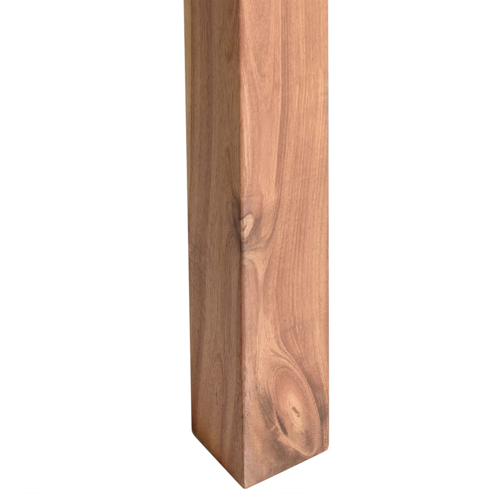 Set da pranzo da giardino Tavolo in legno di acacia marrone chiaro 180 x 90 cm 8 Sedie da esterno senza braccioli Stile rustico