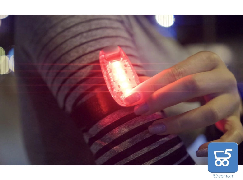 LED Rosso Luce di Sicurezza Notturna a Clip Impermeabile Lampeggiante per Corsa e Bici Kit da 3 Pezzi