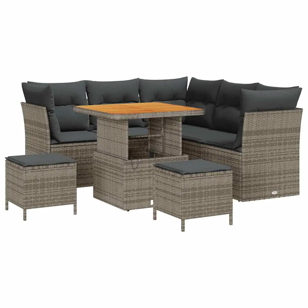 Set Divano da Giardino con cuscino 8 pcs Grigio 3363433