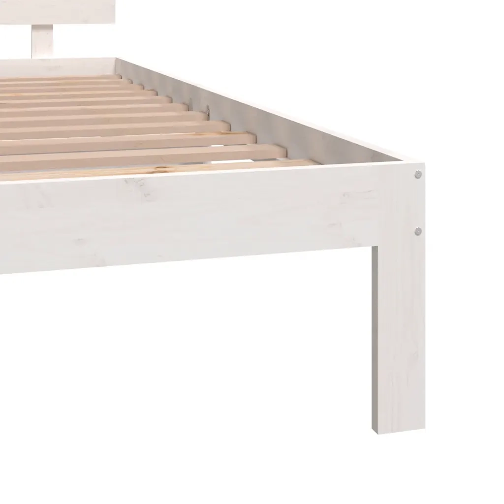 Giroletto-Struttura Letto Bianco in Legno Massello 150x200 cm King Size 981694