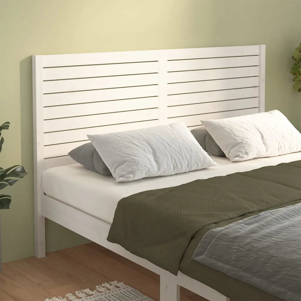 Testiera | Testata per Letto Bianca 206x4x100 cm Legno Massello di Pino