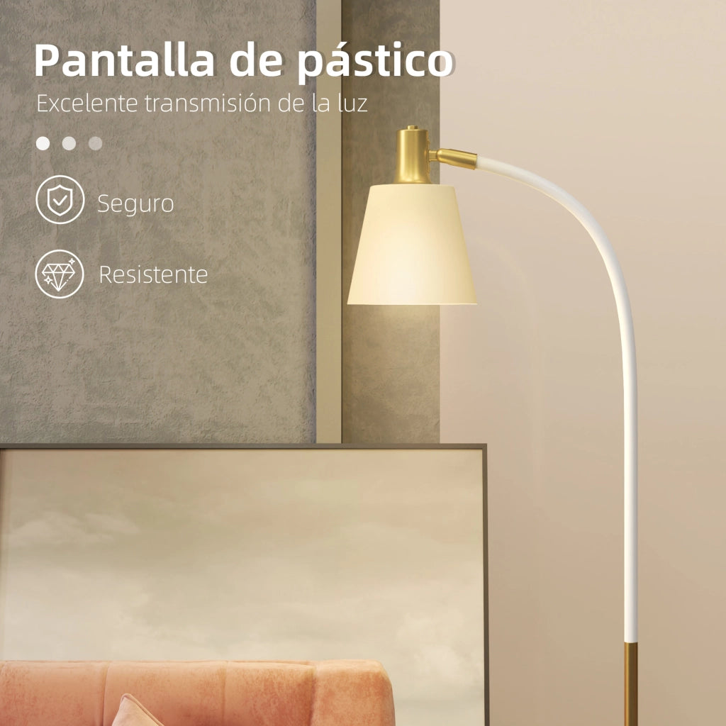 Lampada da Terra LED Regolabile ¨C Xylo ¨C Bianco e Oro 49x21x127-160 cm