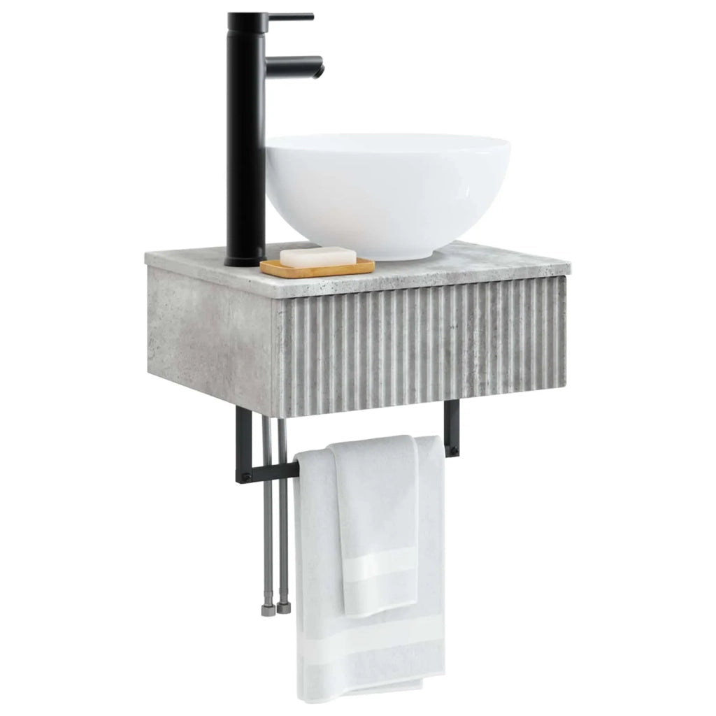 Lavabo da Parete Grigio Cemento 40 x 35 x 39 cm CFW8584036