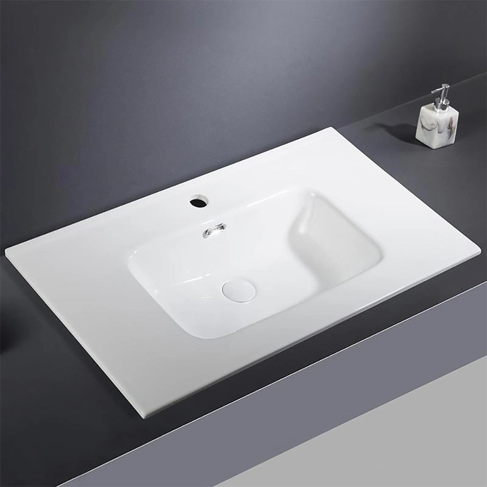 Lavabo Bulnes80 in Ceramica Bianco Lucido 81 cm – Eleganza Essenziale per il Bagno