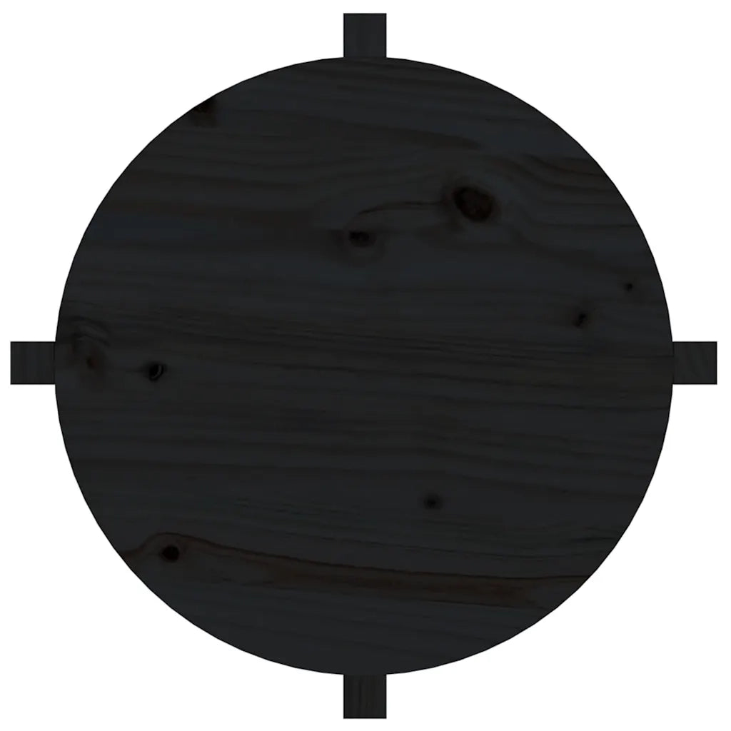 Tavolino da Salotto-Tavolino da soggiorno-Tavolo Nero ? 62,5x45 cm in Legno Massello di Pino