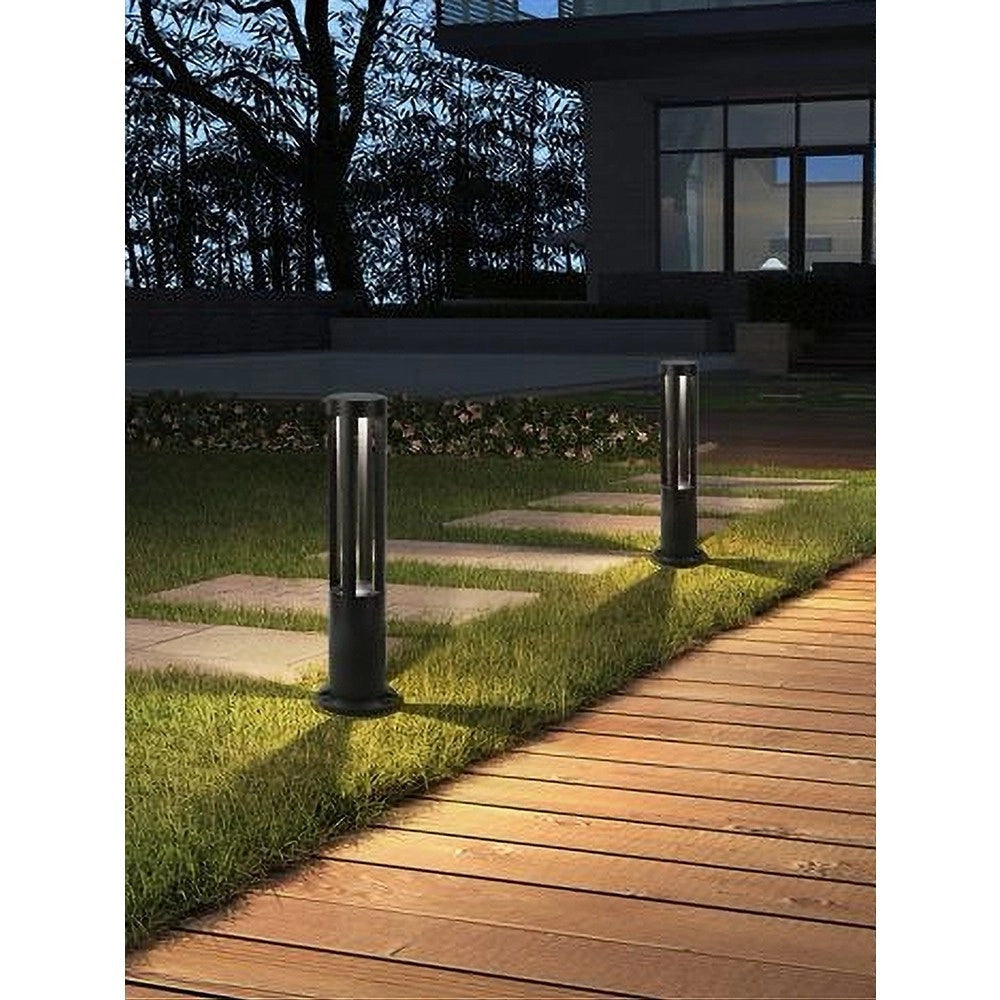 Trade Shop - Lampione Giardino Lampada 12 Watt Led Terra Esterno Ip65 Lampioncino Nero Es28 -