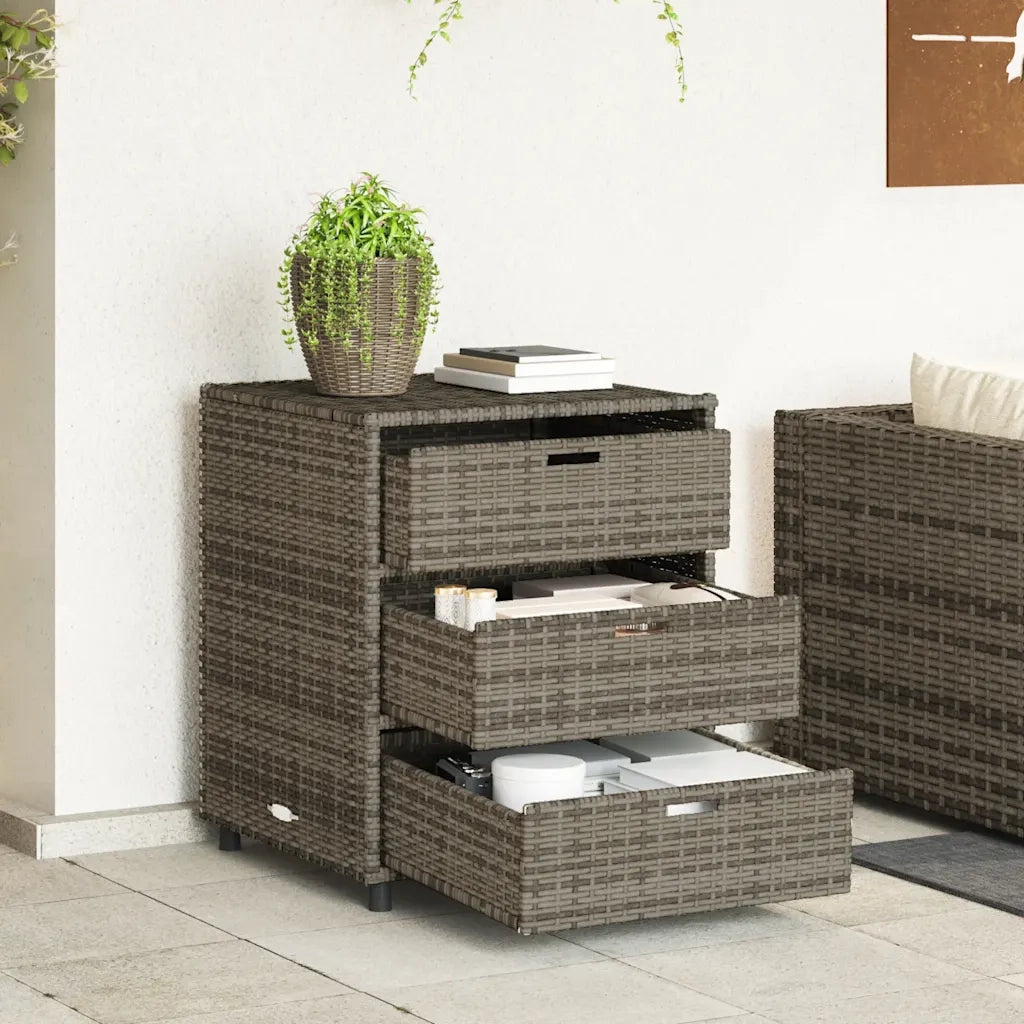 Armadietto Portaoggetti Giardino Grigio 55x59x69cm Polyrattan 365557