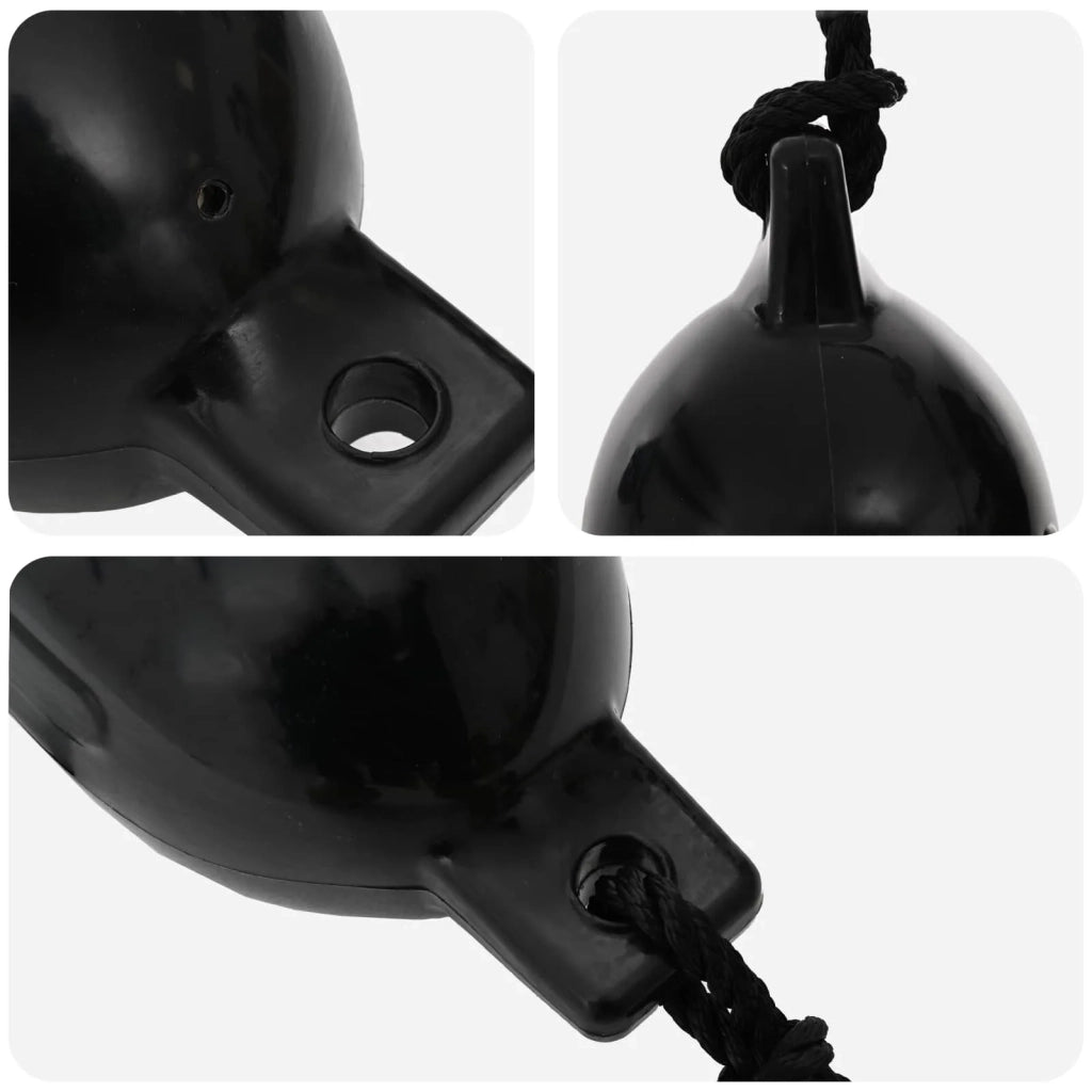 Fendini per barche 2 pz Ø 11 x 40 cm Nero PVC 42028741