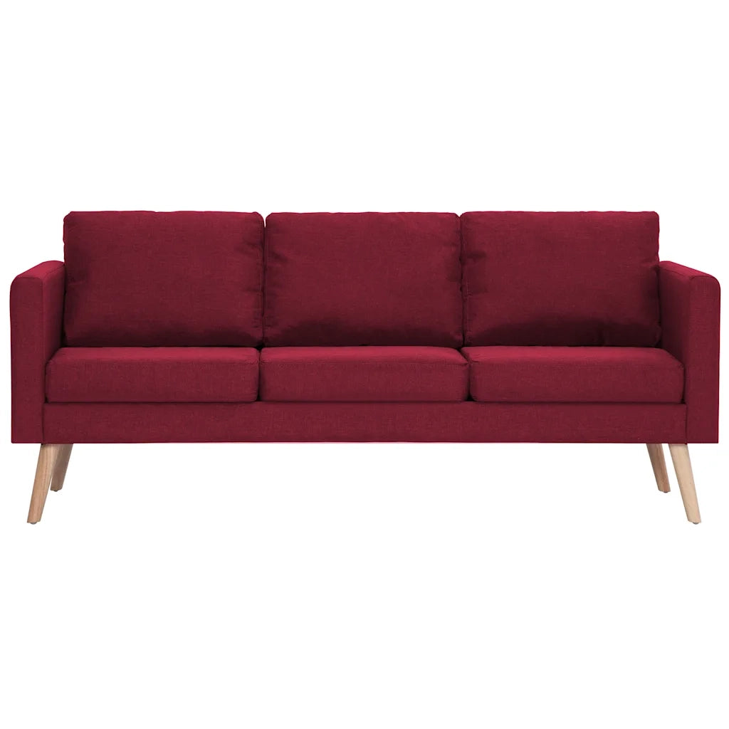 Divano | Divano da soggiorno | Sofa a 3 Posti in Tessuto Rosso Vino
